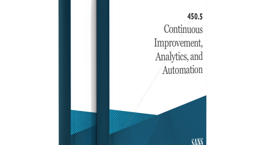 450.5 Continuous Improvement, Analytics, and Automation