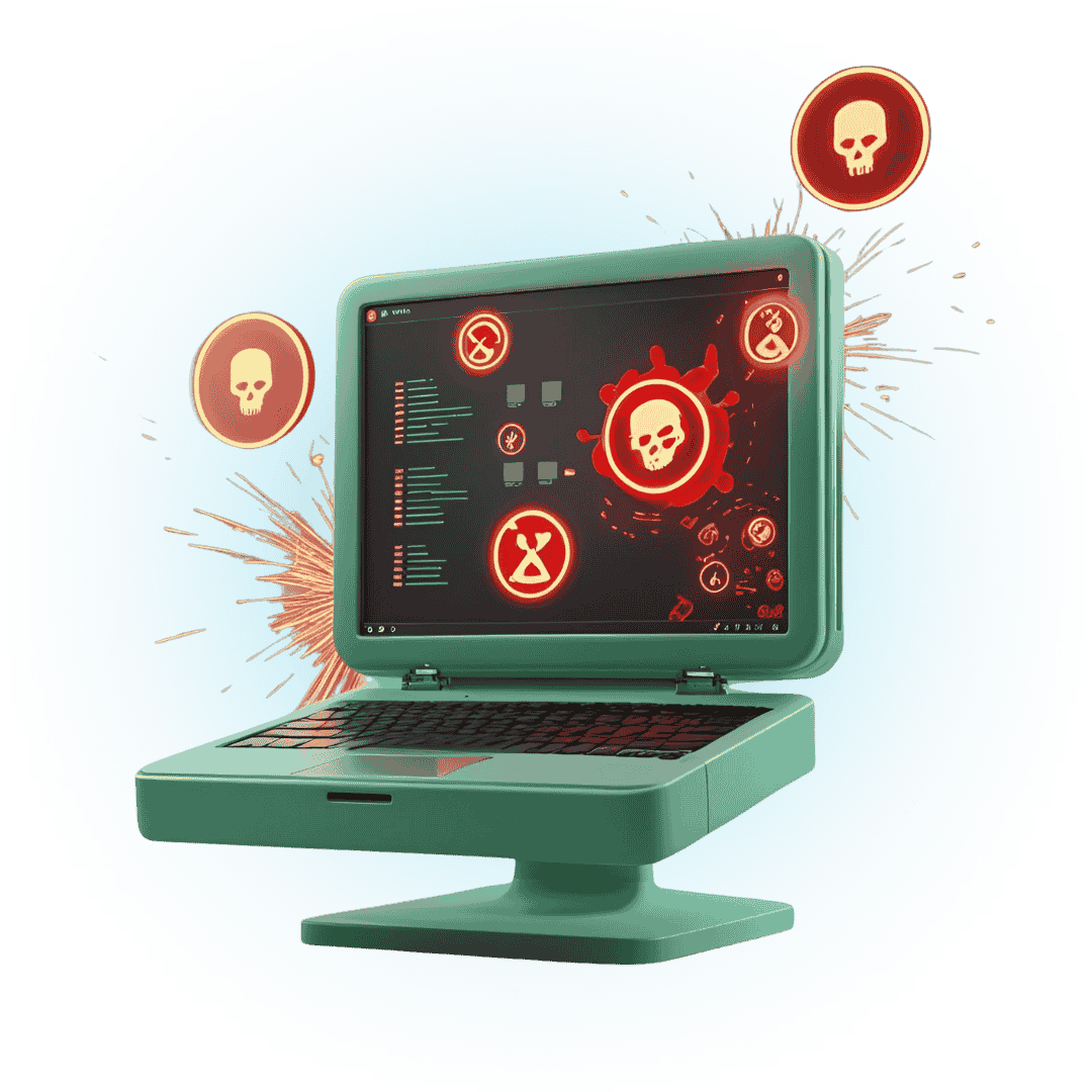 ویروس‌ها و بدافزارهای مخرب از تهدیدات رایج در خدمات مدیریت شبکه هست