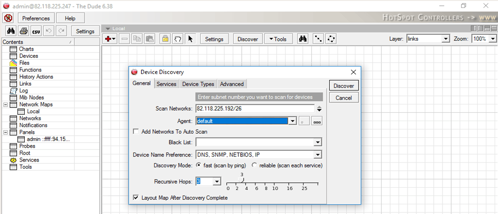 افزودن دستگاه‌ها و Subnetها (Auto Discovery)  