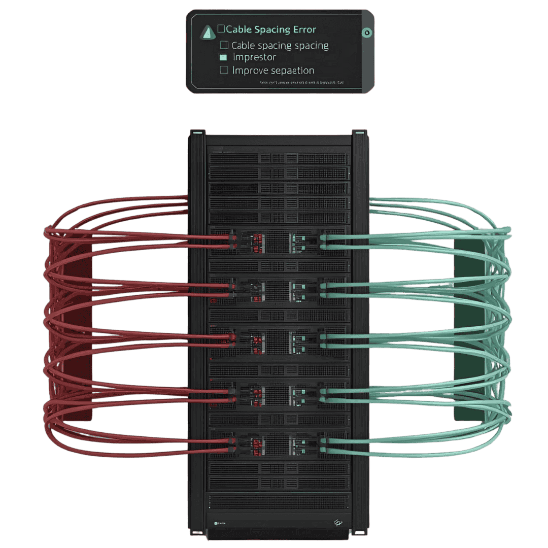 عدم رعایت فاصله استاندارد کابل‌ها