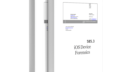 SANS FOR585.3 iOS Device Forensics